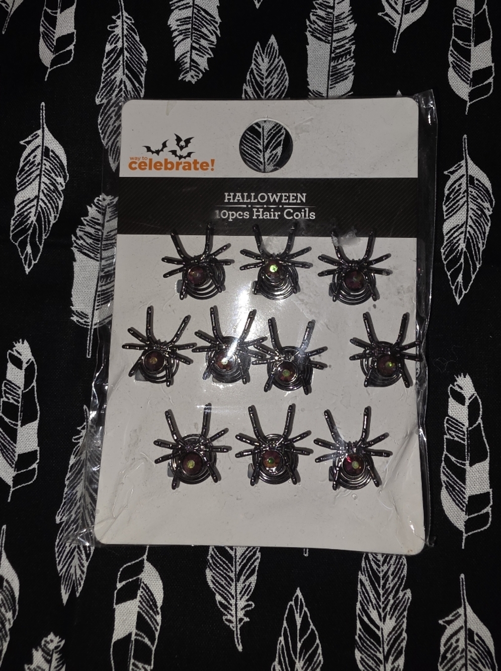 Halloween Spider Hair Coils - Black